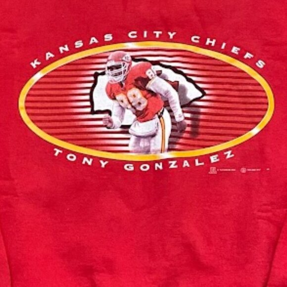 Vintage Men Rare Tony Gonzalez Kansas City Chiefs Pullover Crewneck Sweatshirt - Picture 2 of 5